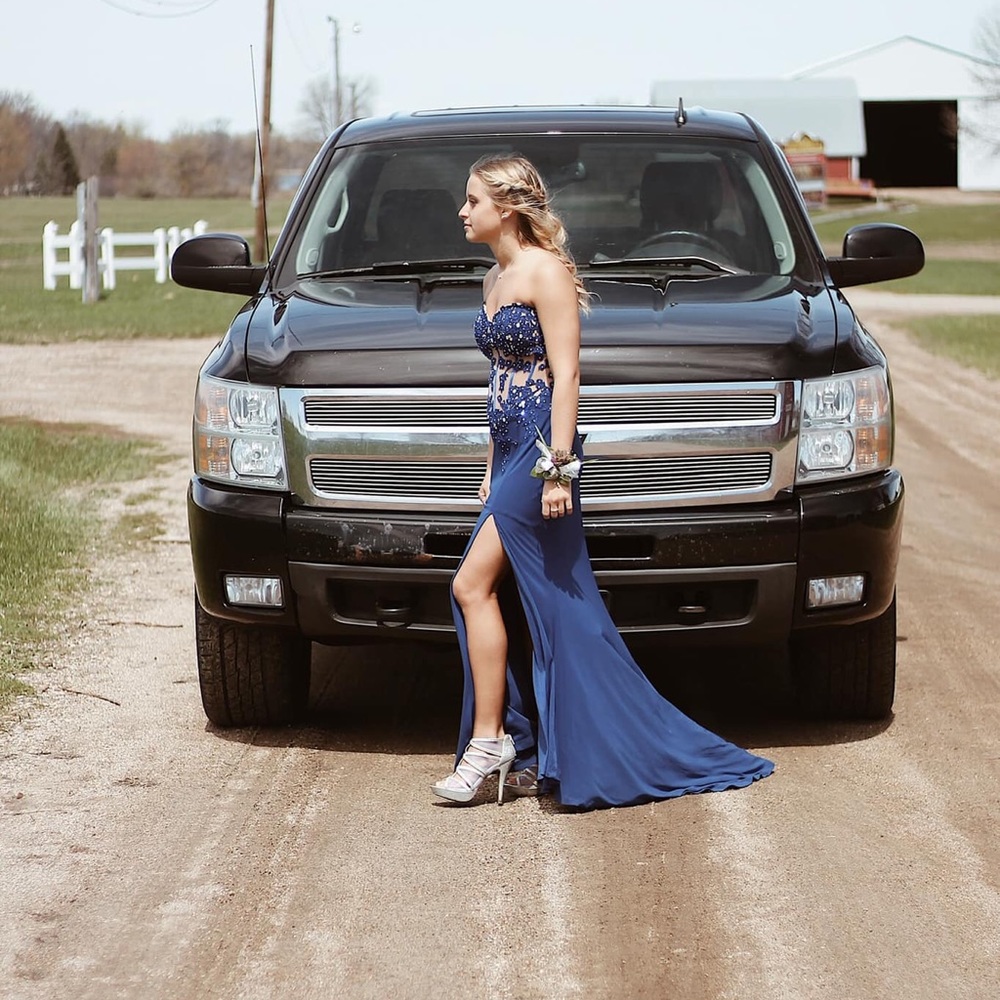 Prom Dress, Navy Blue Absolutely Stunning Dress - Picture 5 of 7